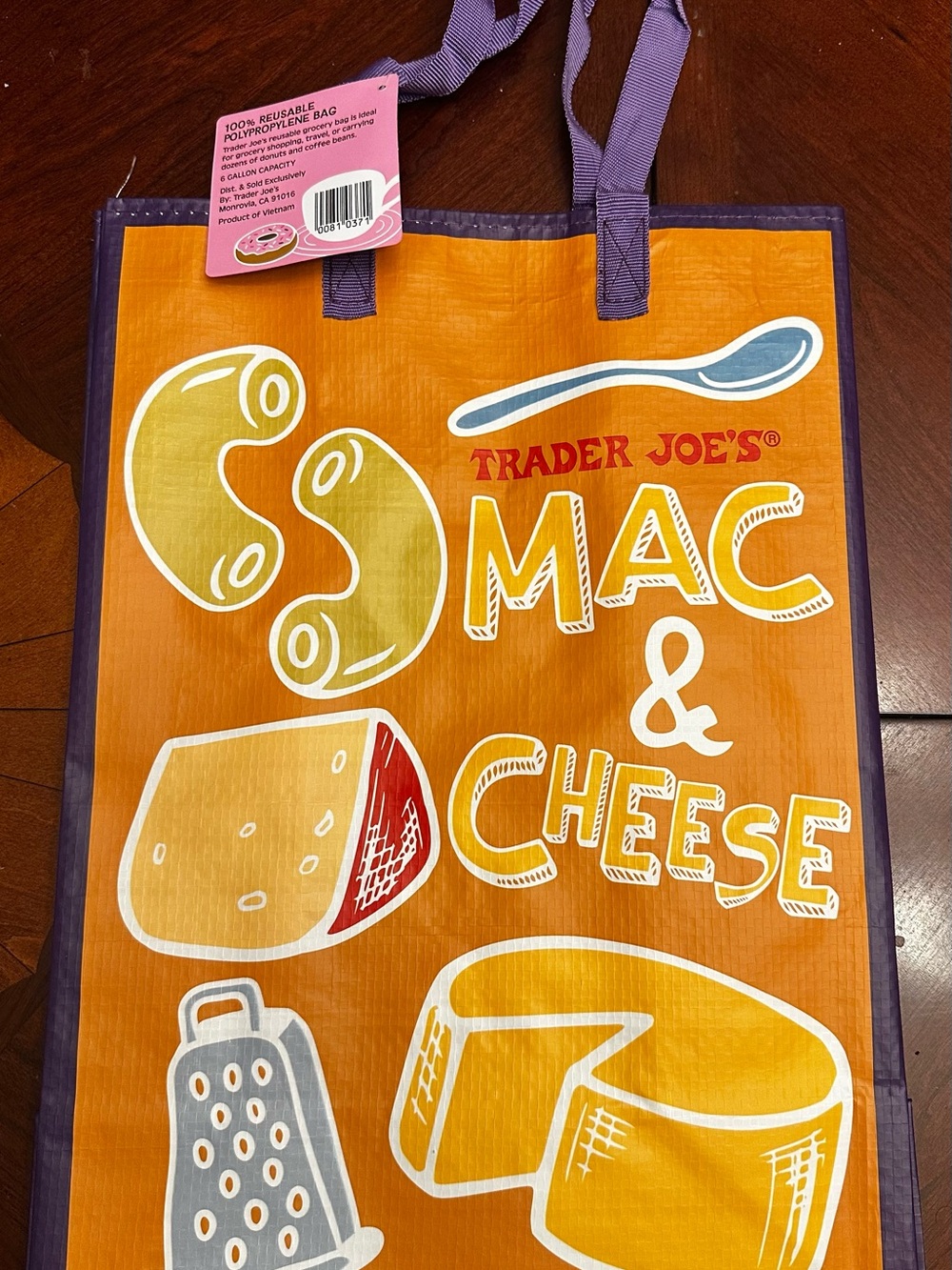 Trader Joe's Mac & Cheese Reusable Tote - Orange